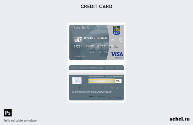 цифровая загрузка шаблона карты Visa Platinum банка Barbados Royal Bank